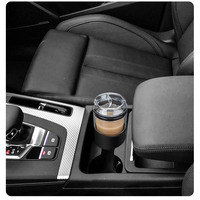Gobelet en verre à double paroi résistant à la chaleur 13OZ / 400ml avec couvercle en verre pour porte-gobelet de voiture