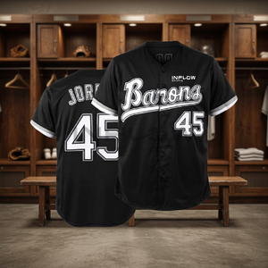 Maillot de baseball noir pour homme, imprimé, anti-humidité, manches courtes, coupe classique, prix de gros pour adulte - Product Image 2
