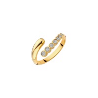 Ensemble de bagues SongYi élégantes en or avec cristaux transparents en forme de poire pour femmes, bijoux fantaisie superposables et empilables, accessoire cadeau