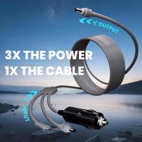 Câble d'alimentation USB C vers DC 3 en 1 pour Starlink Mini, 18AWG, 10 pieds, 100W PD, cordon d'alimentation DC pour allume-cigare de voiture