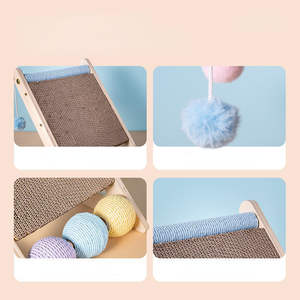 Sisal oyuncak entegre kedi yuva ve her mevsim için evrensel tırmanma raf ile ahşap kedi tırmalama panosu - Product Image 2