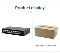 Switch Ethernet Rápido de 8 Puertos 10/100Mbps, Switch de Red de Escritorio con Carcasa Metálica No Administrado, con Adaptador de Corriente Externo, Plug-and-Play