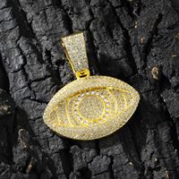 Collier à gros yeux de style américain, très populaire, en alliage, serti de strass, unisexe, plaqué, bijoux hip-hop, street-dance, rap
