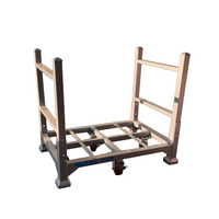 Chariot pliable robuste de 1000 kg, blanc, avec base solide et conteneur en treillis métallique pour entrepôt