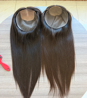 Prêt à expédier : Topper capillaire 4x4 en soie, 10x10, en dentelle, cheveux humains, cuir chevelu naturel, respirant, à clipser, pour cheveux clairsemés et perte de cheveux