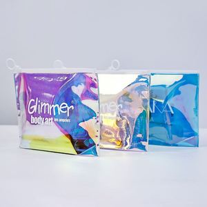 Jewelry <b>Bags</b> Cosmetic PVC Zip Lock <b>Bags</b> <b>Plastic</b> Holographic Zipper Pouch Zip Lock <b>Bags</b> for Earring Necklace Jewelry Packaging - Product Image 1