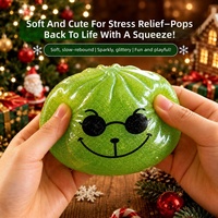 Jouets anti-stress The Green Monster Crunchy Squishy, jouets à presser doux et mignons, mini-jouets fantaisie, lot de 5 à 7 ans, unisexe