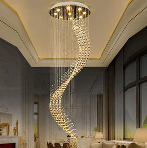 Современная нордическая гостиничная потолочная подвесная люстра, роскошная светодиодная длинная Хрустальная подвесная люстра - Product Image 6