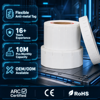 Étiquette RFID UHF flexible anti-métal 860-960 MHz Monza R6P, étanche et réutilisable, pour la gestion du suivi des outils industriels