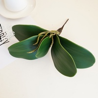 Feuilles d'orchidée artificielles haut de gamme (plastique) - 5 pièces - Grandes feuilles de Phalaenopsis pour arrangements floraux
