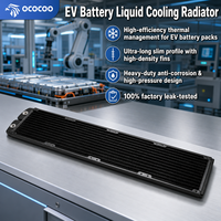 Radiateur de refroidissement à eau en aluminium OCOCOO RC480S 27B 480mm, 12 canaux, brasage sans plomb, vente en gros, fabricant, refroidissement de batterie EV