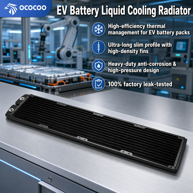 OCOCOO RC480S 27B 480mm Aluminum Water Cooling Radiator 12 Waterway Lead Free Brazing Wholesale Manufacturer EV Battery Cooling