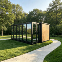 Casa Contenedor Móvil Prefabricada de Montaje Rápido con Estudio de Solárium de Vidrio Deslizable para una Vida Moderna al Aire Libre