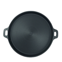 Plaque chauffante ronde en fonte de style coréen pour le camping en plein air, le barbecue, les poêles à frire antiadhésives poêle à paella et à griller
