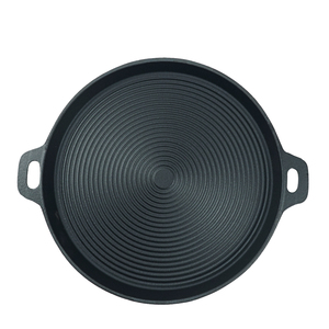 Plancha redonda de hierro fundido de estilo coreano para acampar al aire libre, barbacoa, sartenes antiadherentes, sartén, <span class=keywords><strong>paella</strong></span>, parrilla para asar, sartén - Product Image 4