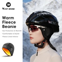 Gorro de Ciclismo de Invierno WEST BIKING a Prueba de Viento de Forro Polar con Orificios para Gafas para Correr y Montar, Gorro Interior de Casco Cálido Deportivo