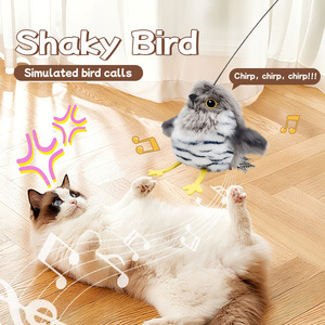 Juguete Interactivo para Gatos con Simulación de Pájaro, Pájaro de Peluche Electrónico con Sonidos y Vibraciones, Varita Automática de Juego Independiente para Gatos de Interior - Product Image 5