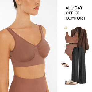 Reggiseno T-shirt Plus Size Hexin all'ingrosso da donna, confortevole, senza ferretto, senza cuciture, traspirante, non imbottito, per signore - Product Image 5