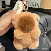 Peluche mignonne et amusante imitation loutre, lapin, dauphin, capybara, porte-clés de voiture, jouet en peluche, sac à dos, décoration suspendue