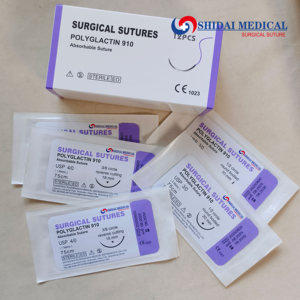 Suturas médicas estériles desechables al por mayor <span class=keywords><strong>SUTURA</strong></span> QUIRÚRGICA absorbible de poliglactina 910 PGLA PGA PDO con aguja - Product Image 3