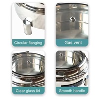 Ensemble de réchauds de buffet électriques de luxe modernes Kuntai Royal en acier inoxydable argenté, rond, 6L 440W, pour usage hôtelier