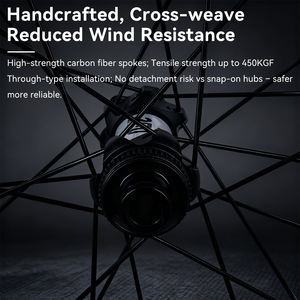 Juego de Ruedas de Bicicleta de Carretera con Freno de Disco y Buje de Trinquete de Fibra de Carbono de 55 mm, Recomendado para Ciclistas Profesionales - Product Image 2