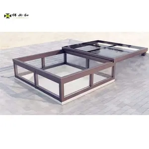 China Manufacturer 2400*2400 Glass Panels Flat Roof Window Custom Electric Atrium Skylight Roof With Low Price