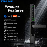 Cerradura Inteligente Deslizante de Aluminio para Puerta, Electrónica, con Código Digital, IP65 Impermeable, Huella Dactilar, Wifi Tuya, Diseño Delgado