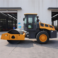 Rouleau compresseur hydraulique vibrant à tambour unique FURD 10 tonnes avec pneus arrière en caoutchouc