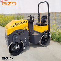 Compacteur vibrant à double tambour GZD 800 mm, 1 tonne, refroidi par air, diesel, pour la construction routière