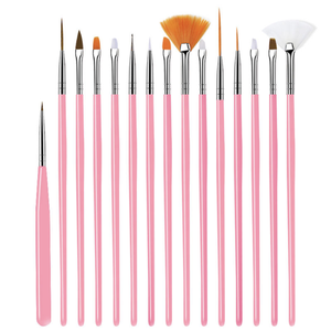 Ensemble de 15 pinceaux à ongles en acrylique, outils de nettoyage, de peinture et de dessin, fournitures professionnelles pour la manucure et le nail art en salon - Product Image 3