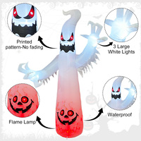 Décorations d'Halloween d'extérieur, lumières LED, fournitures pour fêtes, décorations pour la maison, décorations gonflables effrayantes pour la cour, 8 à 12 pieds, gonflables d'Halloween