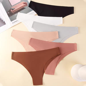 Nouvel Arrivage <span class=keywords><strong>Culotte</strong></span> String Confortable Sans Couture en Soie Glacée Invisible Sexy Taille Basse Respirante Séchage Rapide pour Femme - Product Image 2