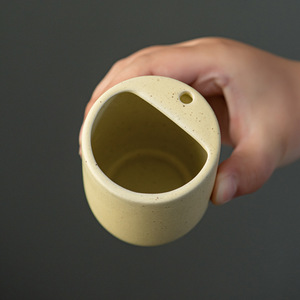 200ml Retro Coarse Pottery Handheld Ceramic Coffee <b>Cup</b> Minimalist Design Solid Color Office Home Use <b>Cup</b> - Product Image 1