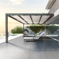 Nouveau design bioclimatique système de toiture en aluminium auvents rétractables de luxe pour patio jardin balcon auvent de pluie matériau de voile en PVC