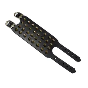 HMB-414D皮革手镯袖口腕带螺柱风格模型黑色色带钉带