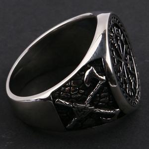 Wholesale Fashion <b>Ring</b> for <b>Men</b> Retro Nordic Viking Pattern Double Axe Personalized <b>Titanium</b> Steel for Engagement Anniversary - Product Image 3