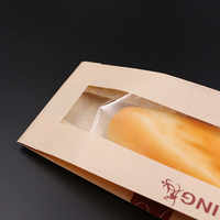 Sac en papier kraft pour croissants, qualité alimentaire, résistant à la graisse, avec fenêtre transparente