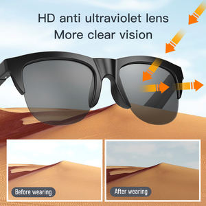 Lunettes sans fil de haute technologie noires de la marque WESDAR, avec haut-parleur intelligent Bluetooth intégré V5.4, tactiles, anti-UV, pour la conduite et les voyages - Product Image 6