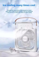 Ventilateur de refroidissement d'humidificateur de tête de télécommande de bureau avec 5 trous Ice Mist Small Fan Rechargeable Remote Control