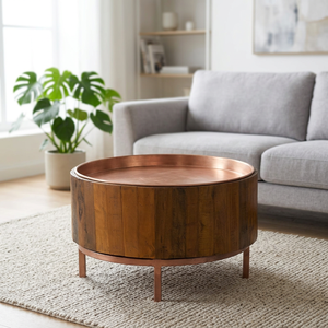 AK Brass Handmade Traditional Metal Round <b>Coffee</b> <b>Table</b> Antique Finished Luxury Living Room & Cafe Furniture - Product Image 1