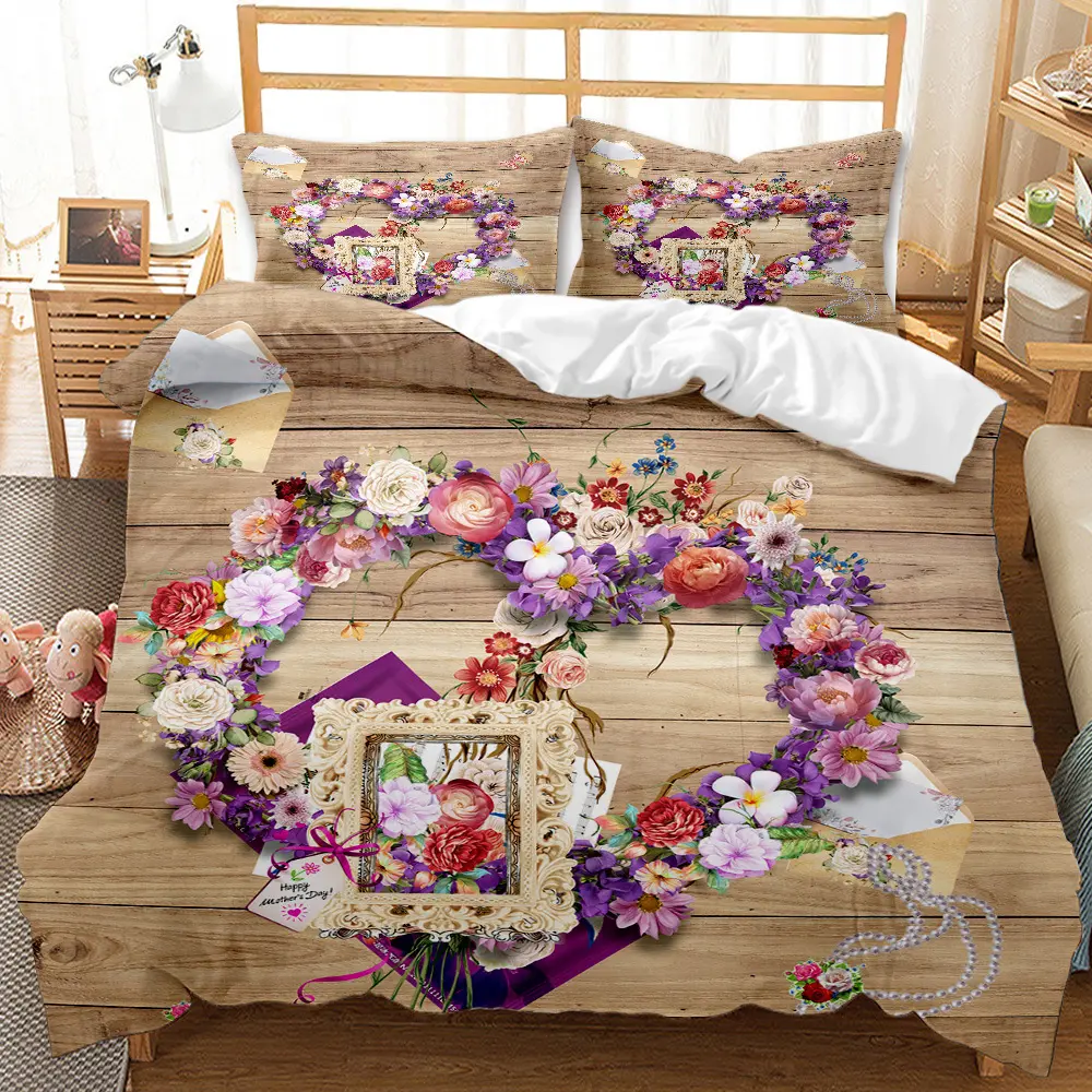 100% poliéster 90gsm cama cover set imagem personalizada unicórnio cama conjuntos para meninas