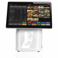 Système de point de vente tout-en-un pour restaurant 15,6 pouces avec Windows 7-11 et Android 11-14, Google GMS Play Store, NFC, QR et imprimante pour la vente au détail