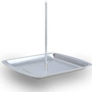 Stainless Steel Square Screw Vertical Skewer Grill <b>Rack</b> 9in 8in Tray With Brush And Gloves For Cooking <b>BBQ</b> Tools - Product Image 5