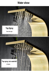 ห้องน้ำติดผนังสแตนเลสนวดแผงฝักบัวอาบน้ำที่มีไฟ Led - Product Image 3