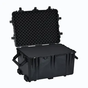 Durable Trolley Rolling Tool Box Waterproof Hard Plastic Shockproof Dustproof With EVA Foam Customizable For Tool Storage