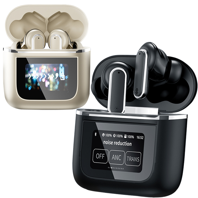 YX27 TWS Earphones & Headphones with Touch Screen for Bt Noise Cancelling Function Long Life Digital Display Various Colors