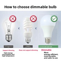 Ampoule LED à économie d'énergie ultra-lumineuse à intensité variable par thyristor, température de couleur multiple, protection des yeux, lampe de chevet pour hôtel, bureau, CRI élevé