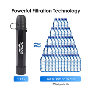 Exroad xách tay không thấm nước BPA miễn phí uống nước lọc hoặc lọc cho leo núi đá & cắm trại với 5000L Lọc cuộc sống - Product Image 3