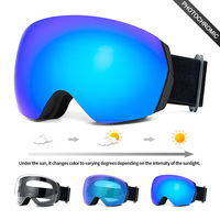 Lunettes de ski photochromiques, protection UV400, lunettes de sport pour le ski, verres polarisés, lunettes de sécurité pour le snowboard, logo personnalisé